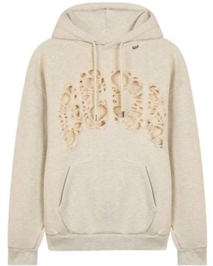 Gcds Felpa Con Cappuccio - Bianco