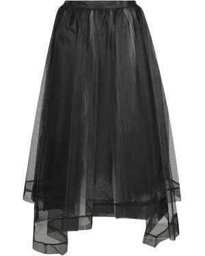McQueen Asymmetric-Design Tiered-Skirt - Black