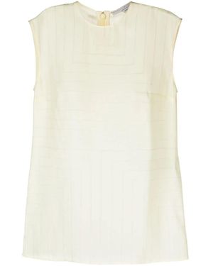 Stella McCartney Sleeveless Silk Blouse - Natural