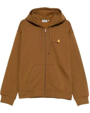 Carhartt American Script Zip-Up Hoodie - Brown