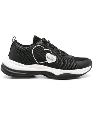 Love Moschino Logo-Print Mesh Trainers - Black