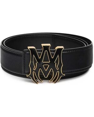 Amiri Ma Core Logo-Plaque Leather Belt - Black