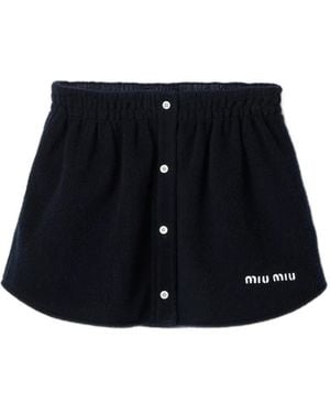 Miu Miu Fleece Miniskirt - Blue