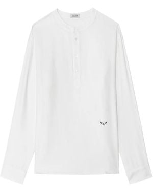 Zadig & Voltaire Sora Embroidered Henley Shirt - White