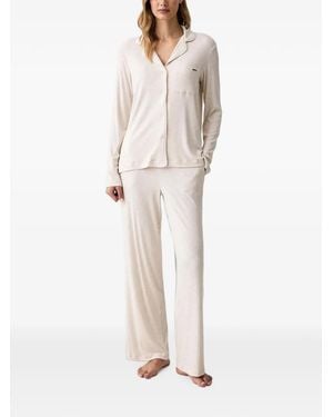 DKNY Ribbed-Knit Pajamas - Natural