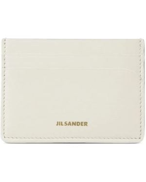 Jil Sander Tarjetero De Piel Granulada Con Logo Estampado - Neutro