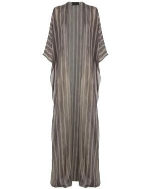 Cortana Ursula Stripe-Print Cape - Grey