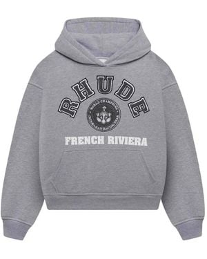 Rhude Hoodie Mit Logo-Print - Grau