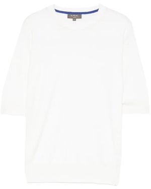 N.Peal Cashmere T-Shirt À Col Rond - Blanc