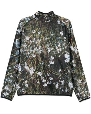 ROA Eriophorum-Print Hoodie - Green