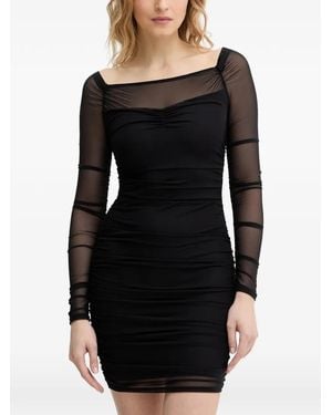 Guess Long-Sleeve Paneled Mini Dress - Black