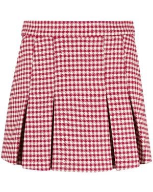 RED Valentino Gingham Dart-Detailing Shorts - Red