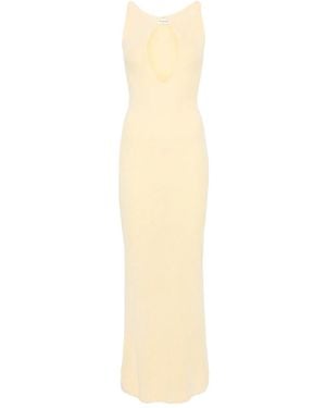 AYA MUSE Ribgebreide Maxi-Jurk - Wit