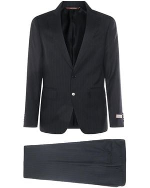 Canali Stripe-pattern wool suit - Schwarz