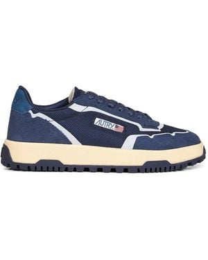 Autry Baskets Wildpace En Daim À Design Perforé - Bleu