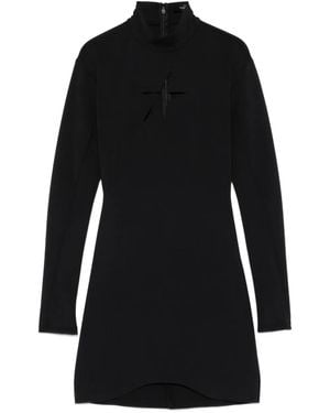 Mugler Keyhole-Neck Long-Sleeve Dress - Black