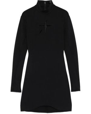 Mugler Keyhole-Neck Long-Sleeve Dress - Black