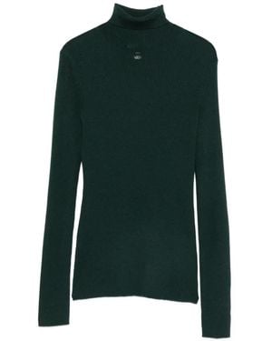 Maje Jersey Con Cuello Vuelto - Verde