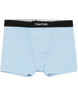 Tom Ford Logo-Waistband Boxers - Blue