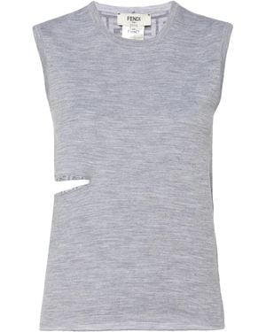 Fendi Ff-Motif Tank Top - Blue