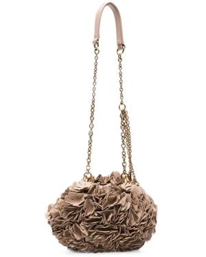 Chloé Plissé Leather Shoulder Bag - Natural