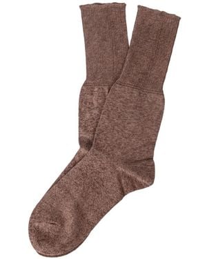 TAIGA TAKAHASHI Zokki-Weave Ribbed Socks - Brown
