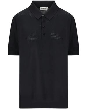 GOES BOTANICAL Perforated Polo Shirt - Black