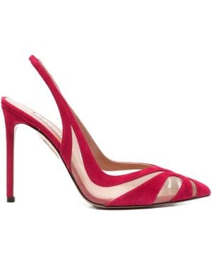 Aquazzura 110Mm Slingback Suede Pumps - Pink
