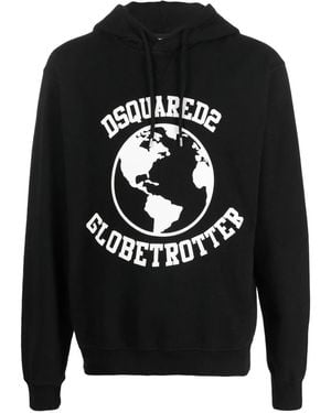DSquared² Graphic Hood Sweatshirts - Black