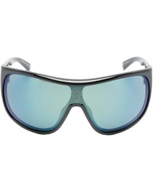 Gucci Logo-Print Oversized-Frame Sunglasses - Blue