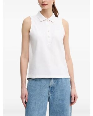 GANT Sleeveless Polo Top - White