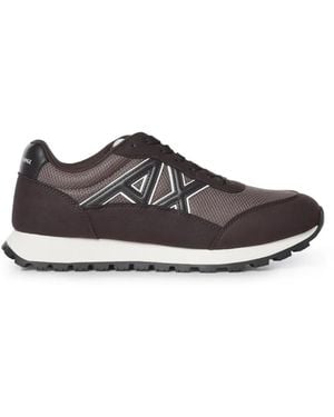 ARMANI EXCHANGE Logo-Patch Paneled Sneakers - White