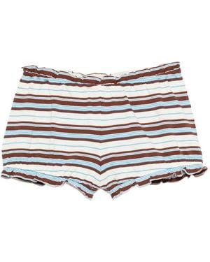 Posse Gestreifte Nadine Shorts Mit Rüschen - Weiß
