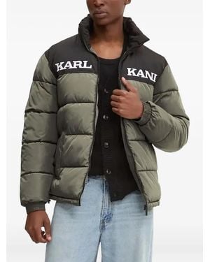 Karlkani Piumino Con Design Color-Block - Nero