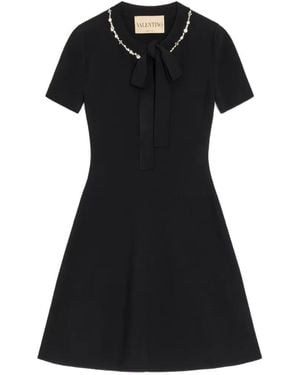 Valentino Garavani Robe En Maille À Ornements - Black