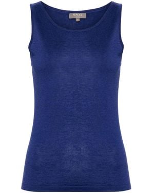 N.Peal Cashmere Scoop-Neck Tank Top - Blue