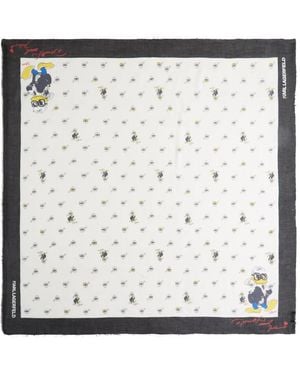 KARL LAGERFELD X Disney All-Over Graphic-Print Scarf - Metallic