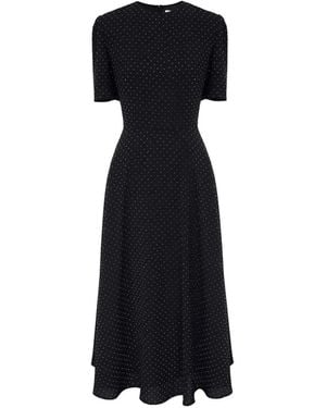 POST MERIDIEM Rhinestone-Embellished Midi Dress - Black