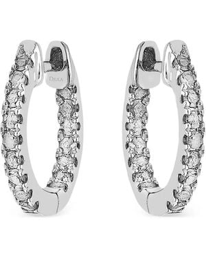 Djula Pendientes De Aro Graphic Pequeños Con Diamantes - Metálico