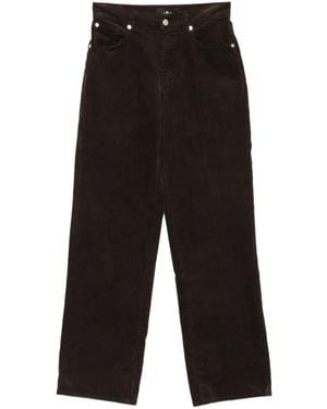 7 For All Mankind Stovepipe Belt-Loop Corduroy Trousers - Black