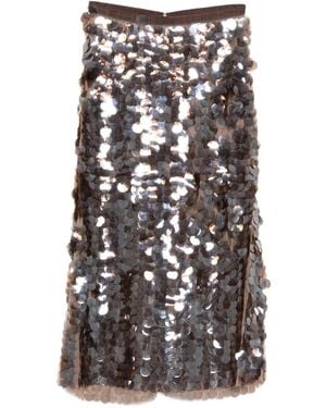 Fabiana Filippi スパンコール スカート - ブラウン
