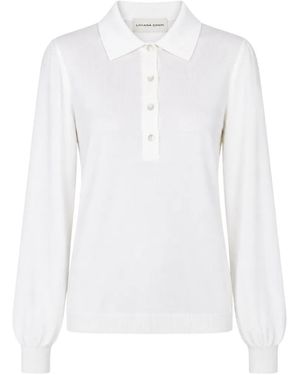 Liviana Conti Button-Down Polo Jumper - White