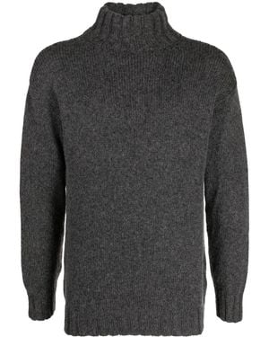 Forme D'expression High-Neck Ribbed Jumper - Grey