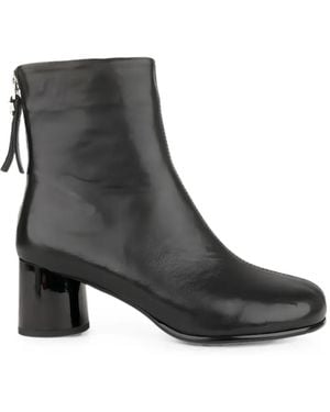 Linda Baumann Leather Rear-Zip Ankle Boots - Black