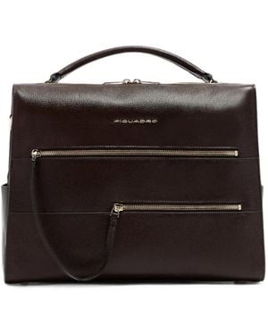 Piquadro 14' Patricia Logo-Lettering Laptop Bag - Black
