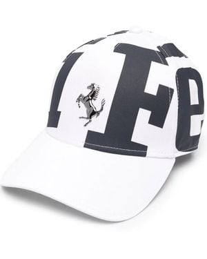Ferrari Logo-Print Baseball Cap - White