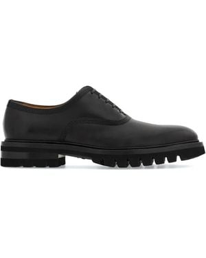 Ferragamo Richelieus Oxford À Semelle Crantée Épaisse - Black