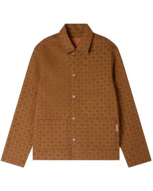 Sandro Square Cross Denim Jacket - Brown