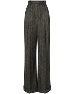 Alberta Ferretti Pinstriped Tailored Palazzo Trousers - Grey