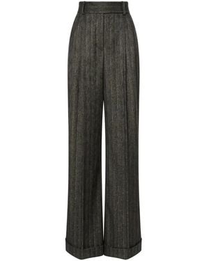 Alberta Ferretti Pinstriped Tailored Palazzo Pants - Gray